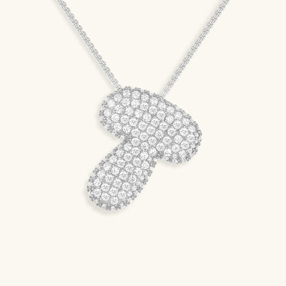 Bubble Initial Diamand Halskette