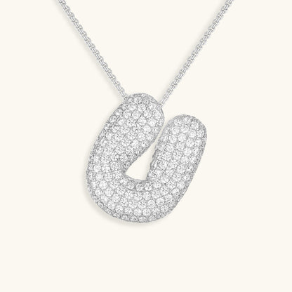 Bubble Initial Diamand Halskette