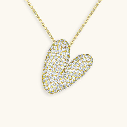 Bubble Initial Diamand Halskette