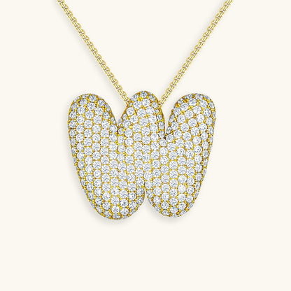 Bubble Initial Diamand Halskette