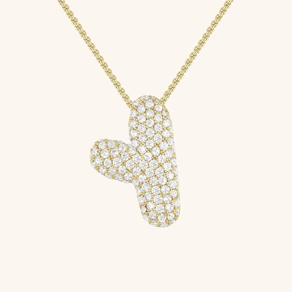 Bubble Initial Diamand Halskette