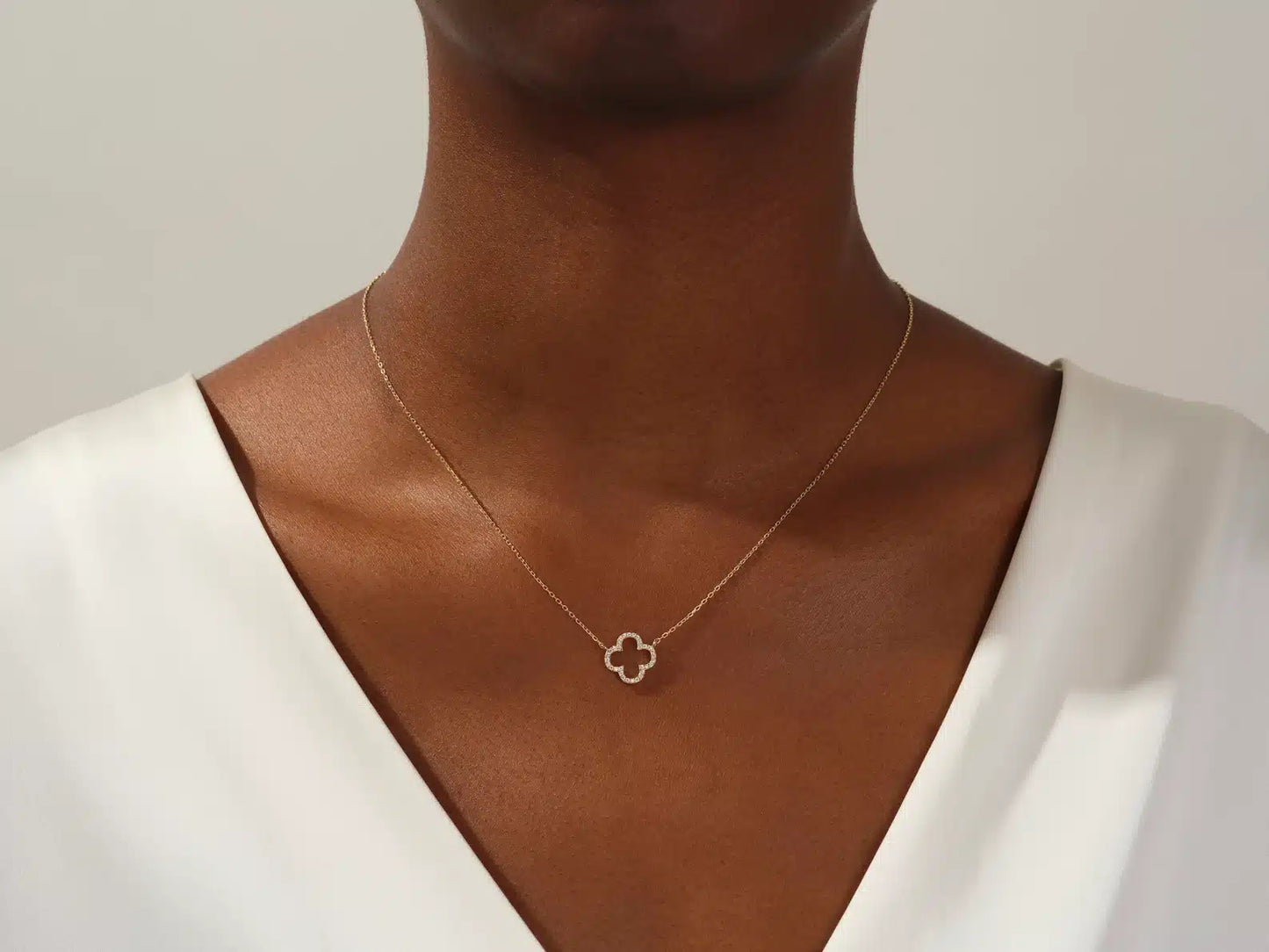 Clover Diamant Halskette 18K Gold beschichtet